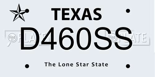 D460SS Texas License Plate