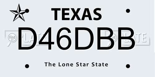 D46DBB Texas License Plate