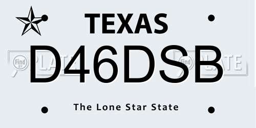 D46DSB Texas License Plate