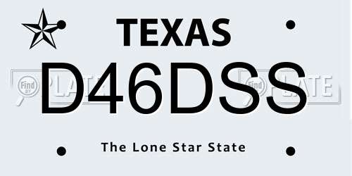 D46DSS Texas License Plate