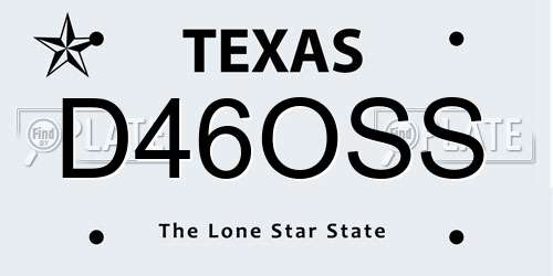 D46OSS Texas License Plate