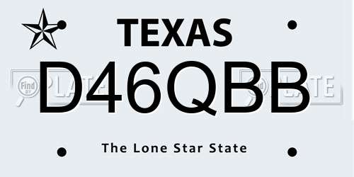 D46QBB Texas License Plate
