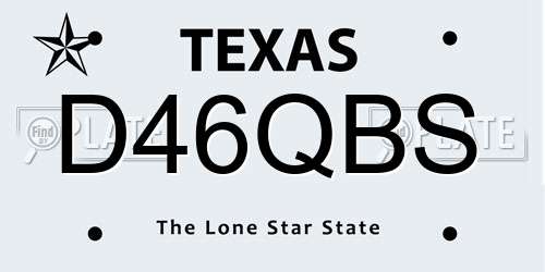 D46QBS Texas License Plate