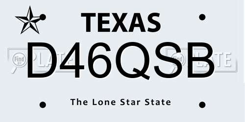 D46QSB Texas License Plate