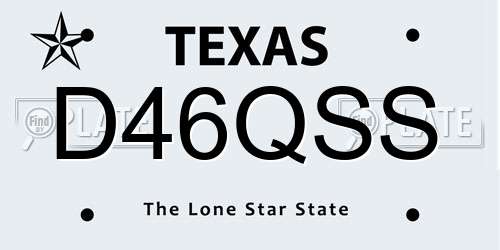 D46QSS Texas License Plate