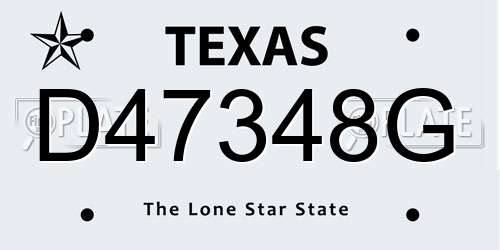 D47348G Texas License Plate