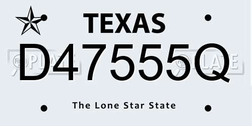 D47555Q Texas License Plate