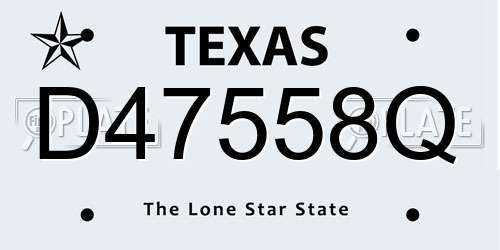 D47558Q Texas License Plate