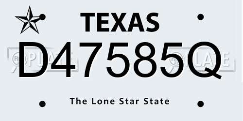D47585Q Texas License Plate