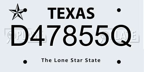 D47855Q Texas License Plate