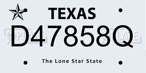 D47858Q Texas License Plate