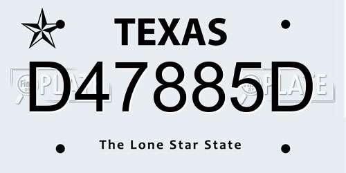 D47885D Texas License Plate