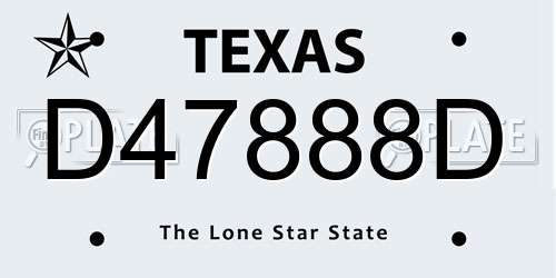 D47888D Texas License Plate