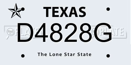 D4828G Texas License Plate