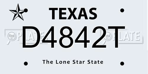 D4842T Texas License Plate