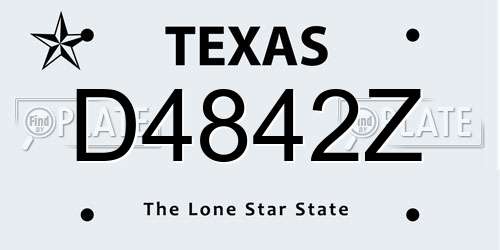 D4842Z Texas License Plate