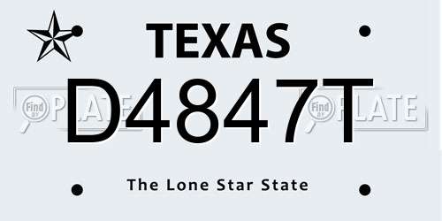 D4847T Texas License Plate