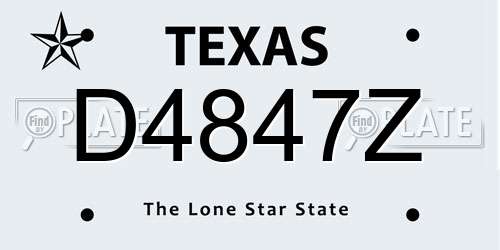 D4847Z Texas License Plate