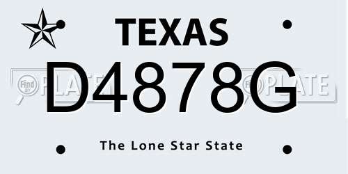 D4878G Texas License Plate