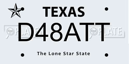 D48ATT Texas License Plate