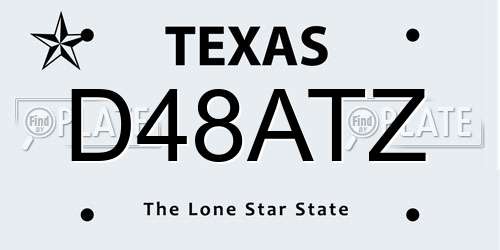 D48ATZ Texas License Plate