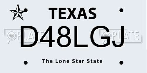 D48LGJ Texas License Plate
