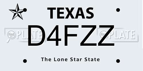 D4FZZ Texas License Plate
