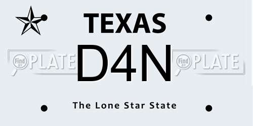 D4N Texas License Plate