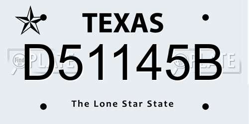 D51145B Texas License Plate