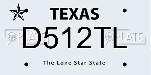 D512TL Texas License Plate