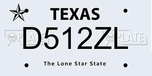 D512ZL Texas License Plate