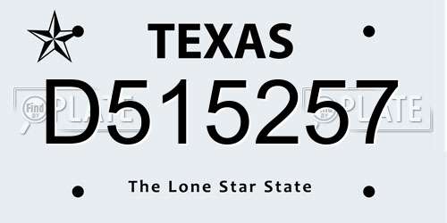 D515257 Texas License Plate