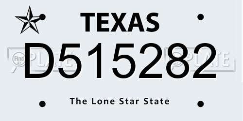 D515282 Texas License Plate