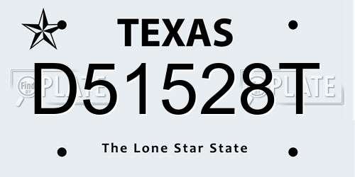 D51528T Texas License Plate