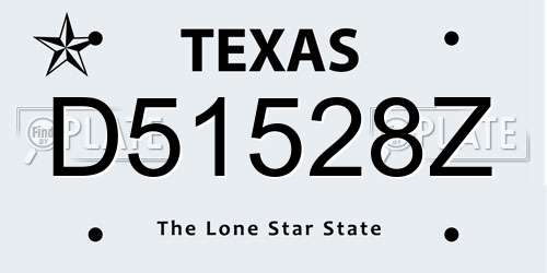 D51528Z Texas License Plate