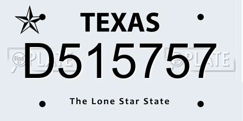 D515757 Texas License Plate