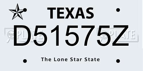 D51575Z Texas License Plate