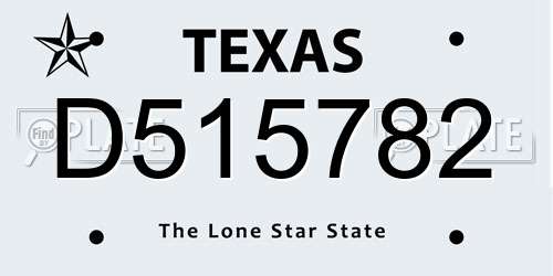 D515782 Texas License Plate