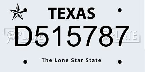 D515787 Texas License Plate