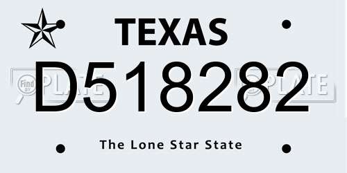 D518282 Texas License Plate