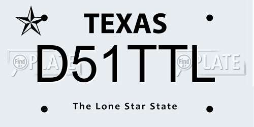 D51TTL Texas License Plate