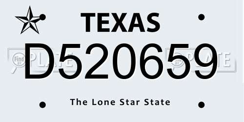 D520659 Texas License Plate