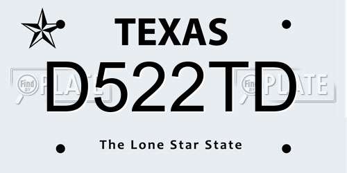 D522TD Texas License Plate