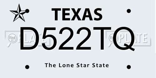 D522TQ Texas License Plate