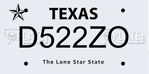 D522ZO Texas License Plate