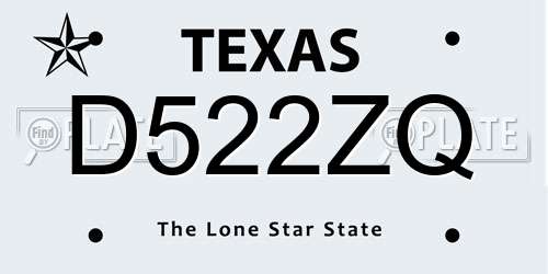 D522ZQ Texas License Plate