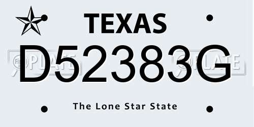 D52383G Texas License Plate