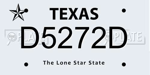D5272D Texas License Plate