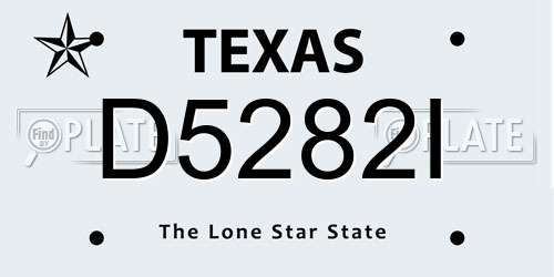 D5282I Texas License Plate