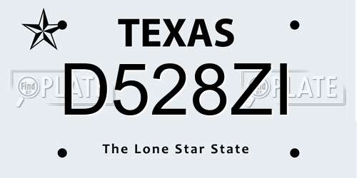 D528ZI Texas License Plate